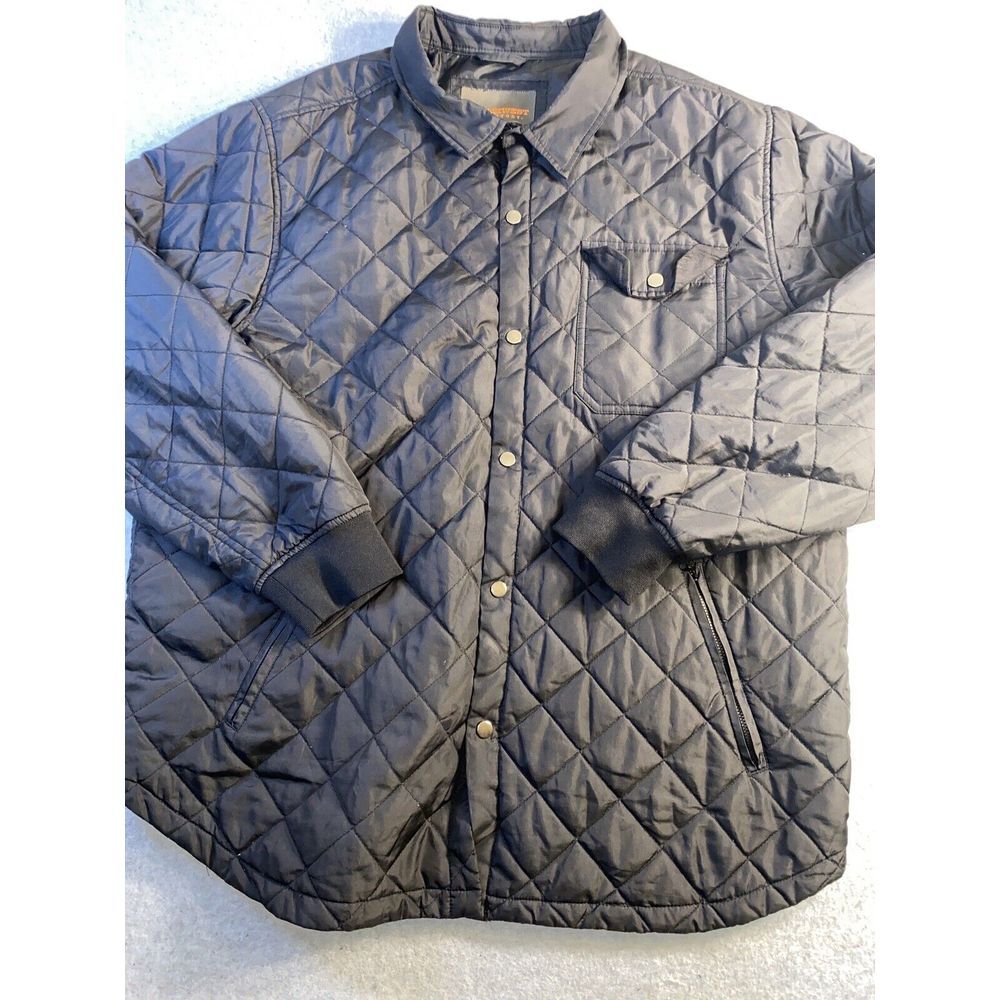 Northwest Territory Jacketβ Black Quilted Design Snap Front Pockets Lined Sz 2XL